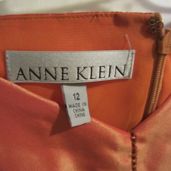 Anne Klein Pumpkin Sleeveless Shift with Inset Beading - Picture 1 of 5